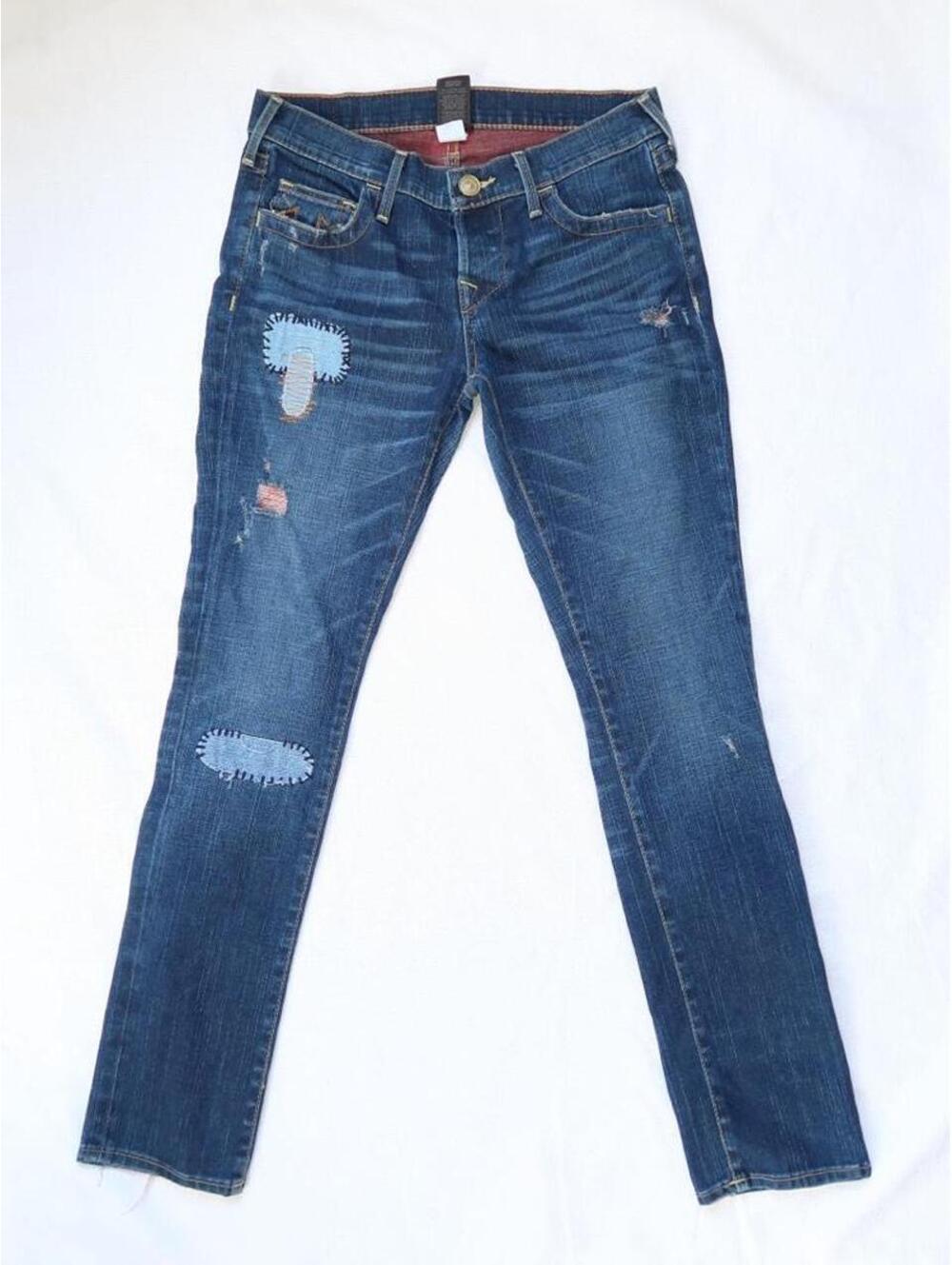 Y2K vintage true religion jeans with distressed patches / detailing